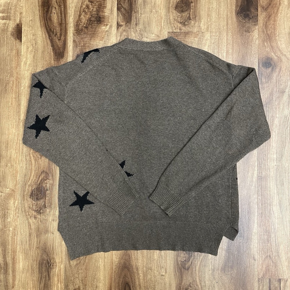 Zadig & Voltaire Mirka WS Stars Strass Cashmere Gray Cardigan Sweater Women's S - Picture 3 of 7